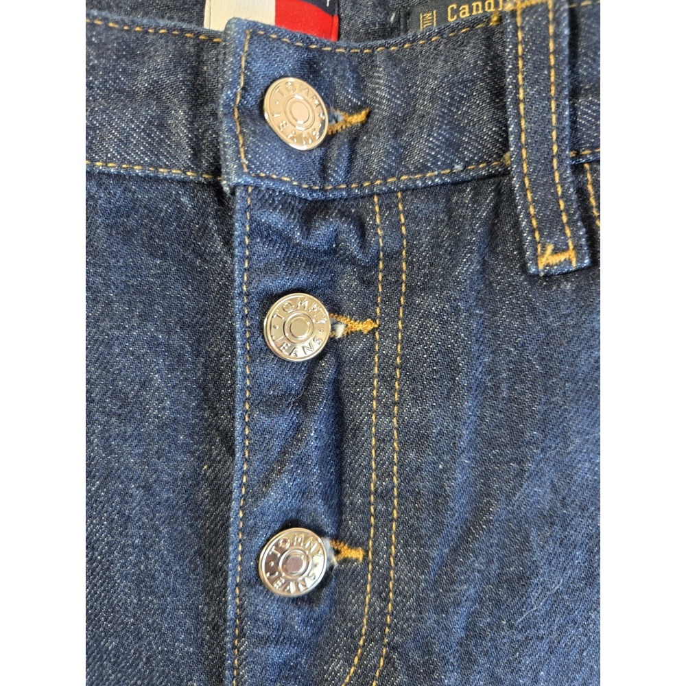 Tommy Hilfiger Womens High Rise‎ Denim Shorts Dark Wash Button Fly NWT 31 - Picture 4 of 10